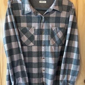 Ci Sono Blue and Gray Plaid Button Down Shirt